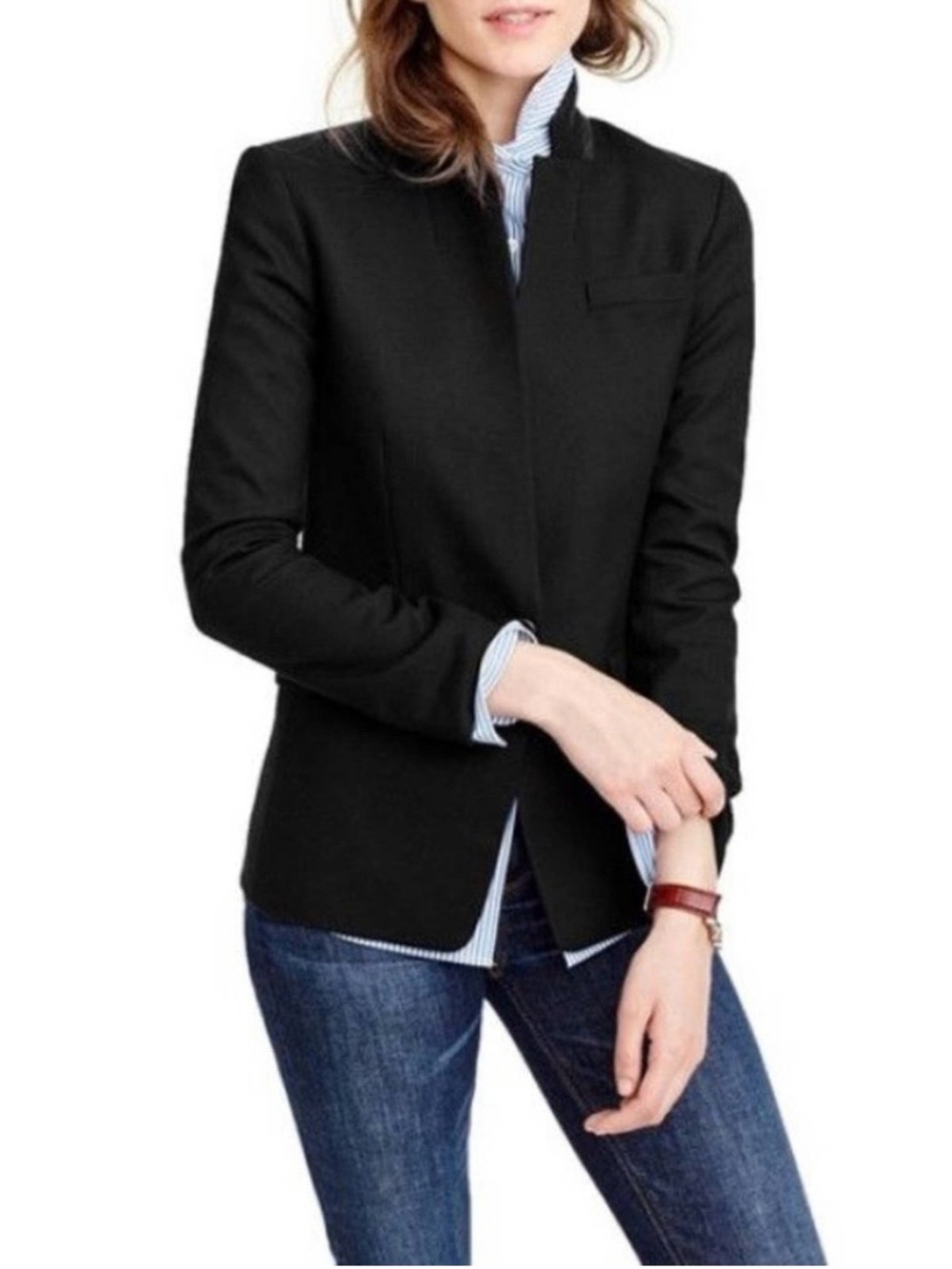 J.Crew The Regent Black Wool Blazer Jacket Size 12